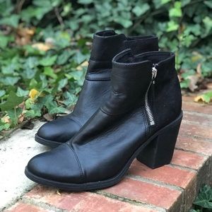 H&M black Zip Side Heeled Booties